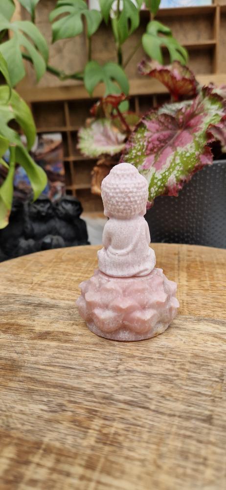 Roze andes opaal buddha op lotus
